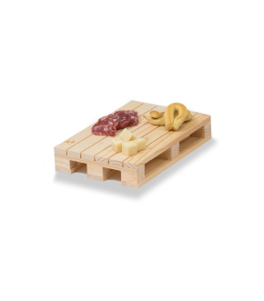 Minipallet tagliere in legno naturale