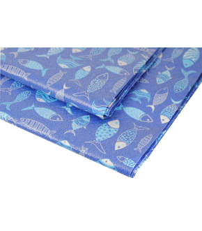 TOVAGLIA 100X100 BLUE FISH