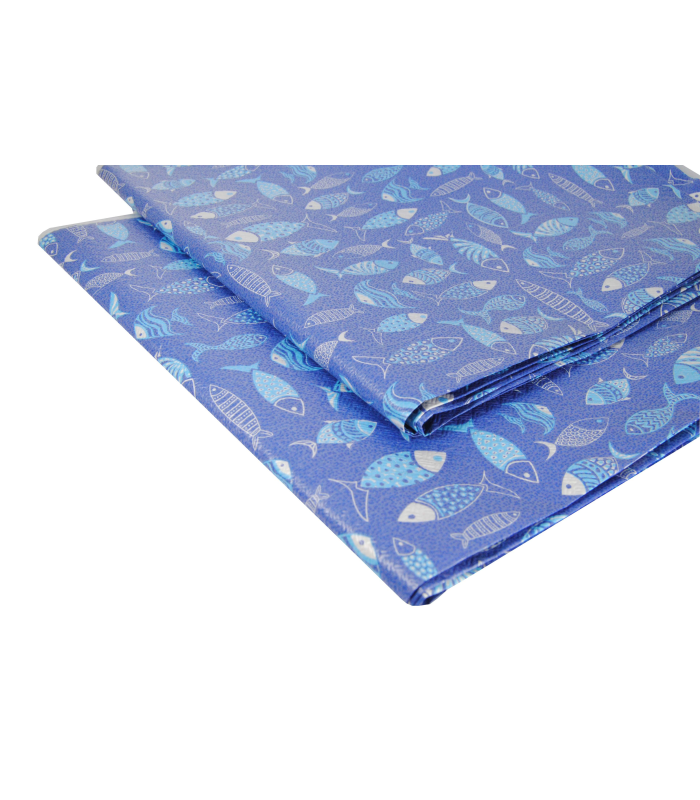 TOVAGLIA 100X100 BLUE FISH