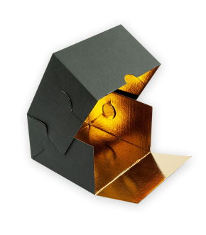 SCATOLA CUBO ORO NERO