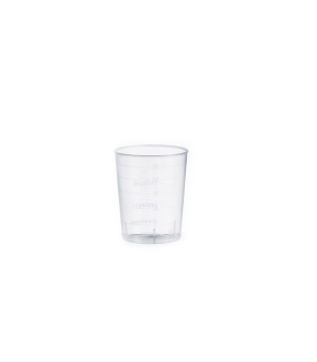 Clear disposable plastic shot glass