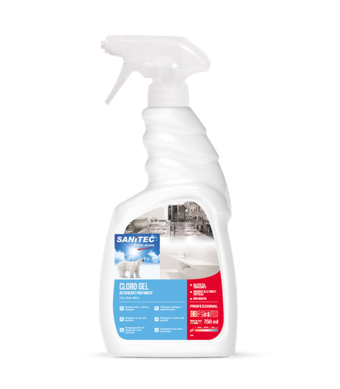 DETERGENTE SPRAY PROFUMATO CON CLORO ATTIVO SANITEC 750 ML