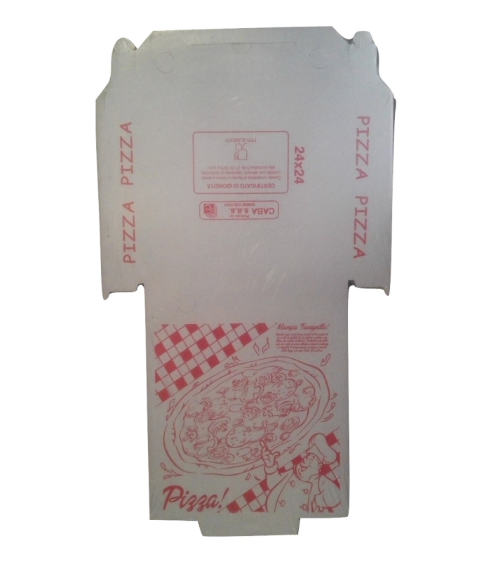 Scatole porta pizza con coperchio, 100% vegetale, in vari formati