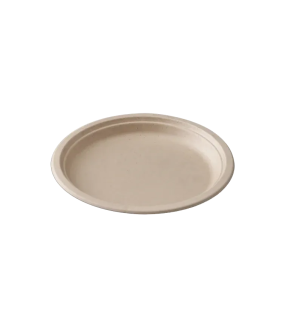 PIATTO TONDO 23 CM IN POLPA DI CELLULOSA NATURALE - 50 PZ