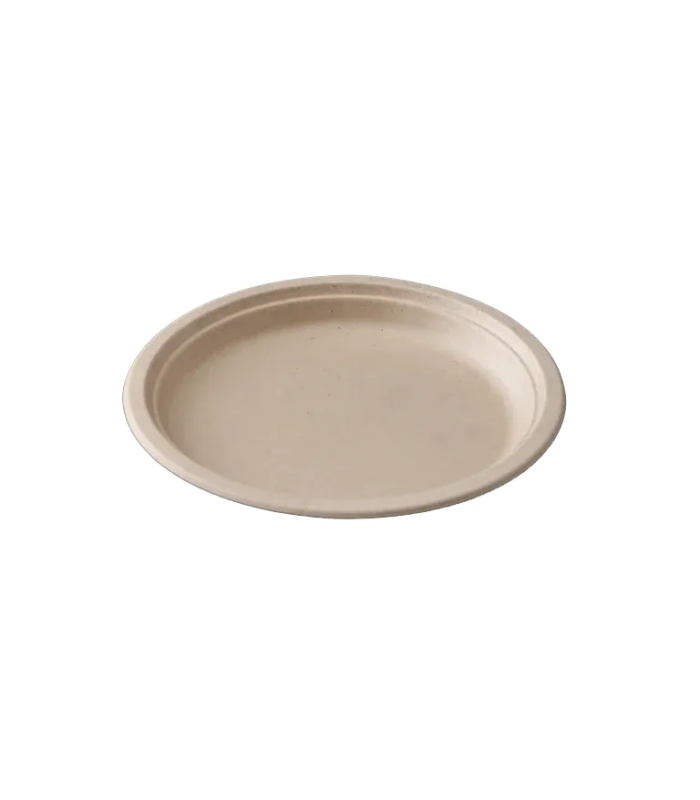 piatto piano tondo in polpa di cellulosa