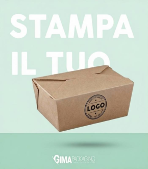 PAIL BOX IN CARTONCINO KRAFT AVANA CON STAMPA LOGO