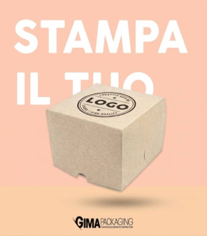 SCATOLA CUBO IN CARTONCINO AVANA PERSONALIZZATA - 300 pz