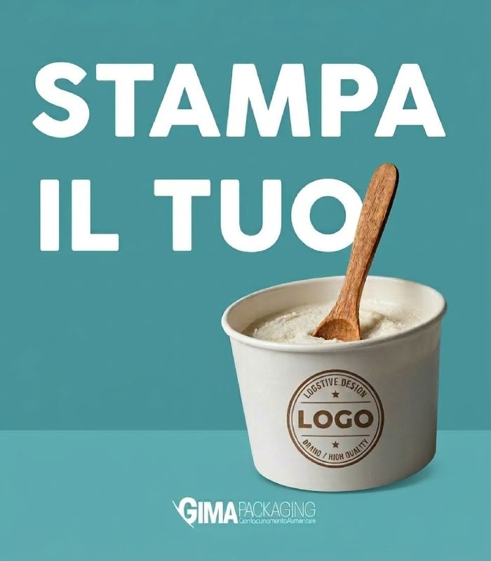 COPPETTA GELATO BIANCA PERSONALIZZATA