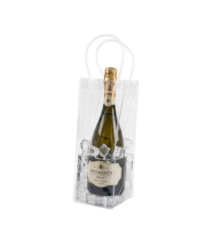 Porta bottiglia trasparente con manici