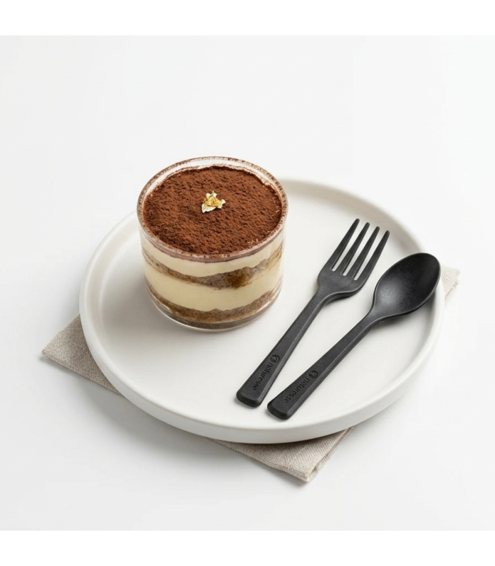 Posatine da dessert nere