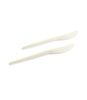 COLTELLO IN BIOPLASTICA VEGETALE  BIANCO - 100 PZ