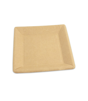 PIATTO DESSERT QUADRATO IN CARTOCINO AVANA - 50 PZ