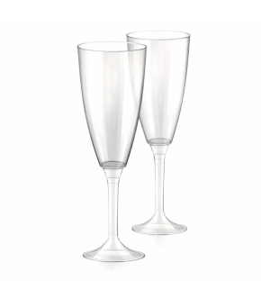 BICCHIERE FLUTE IN PLASTICA TRASPARENTE MONOUSO 120 CC - 10 PZ