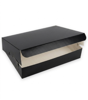 SCATOLA RETTANGOLARE CON COPERCHIO IN CARTONCINO NERO FOOD DELIVERY - 25 PZ