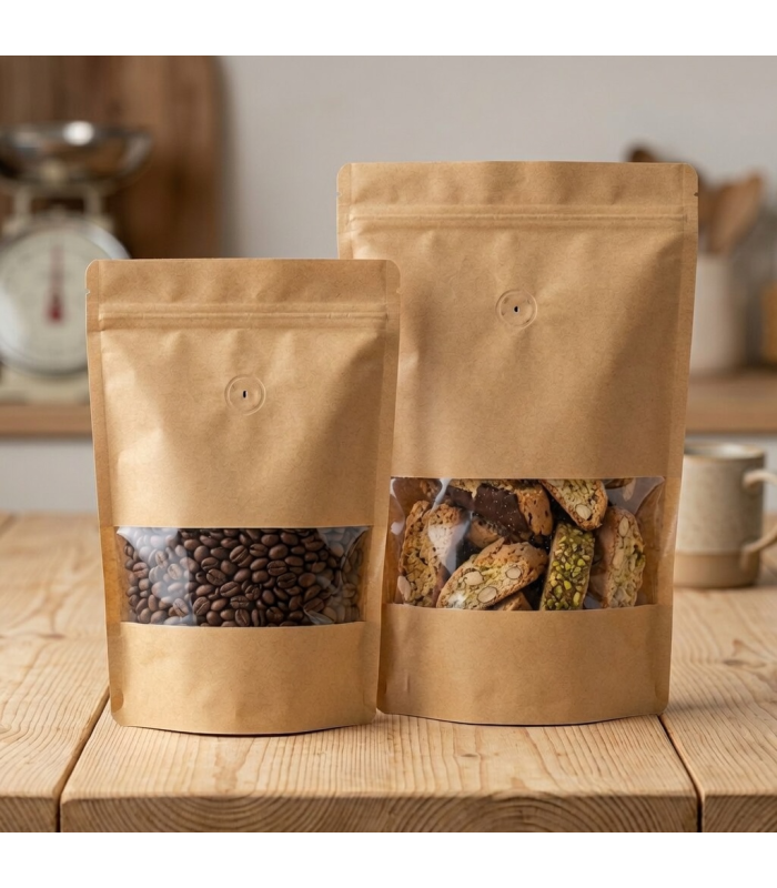 Sacchetti doypack in carta avana