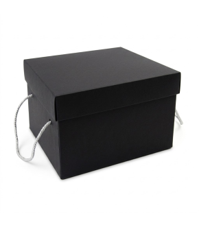 Porta panettone nero con manico argento