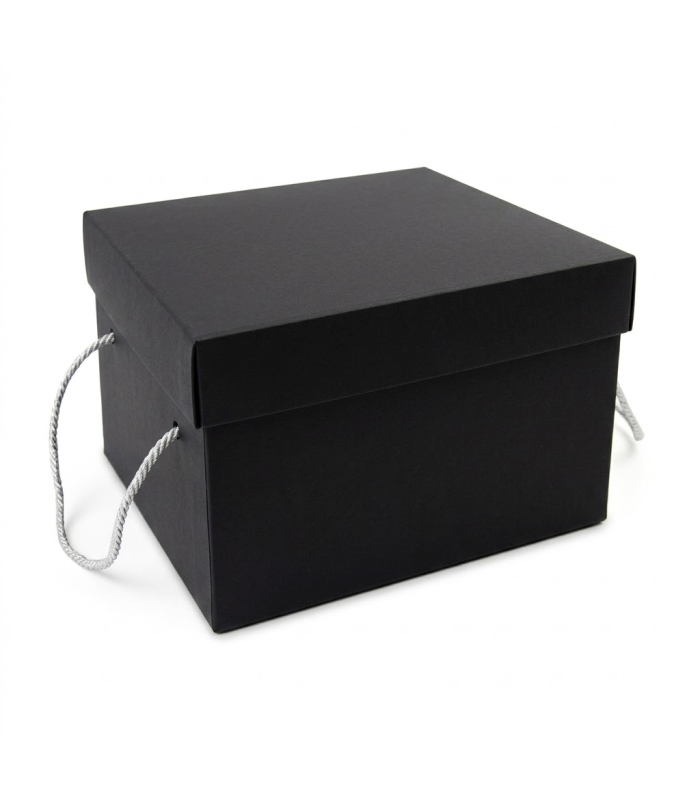 Porta panettone nero con manico argento