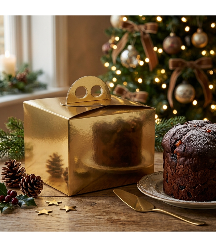 Scatola panettone oro lucido