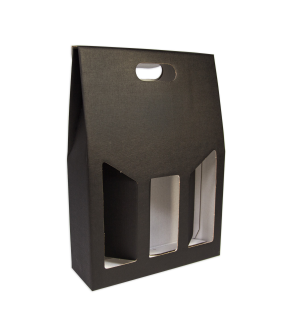 Porta 3 bottiglie con finestra