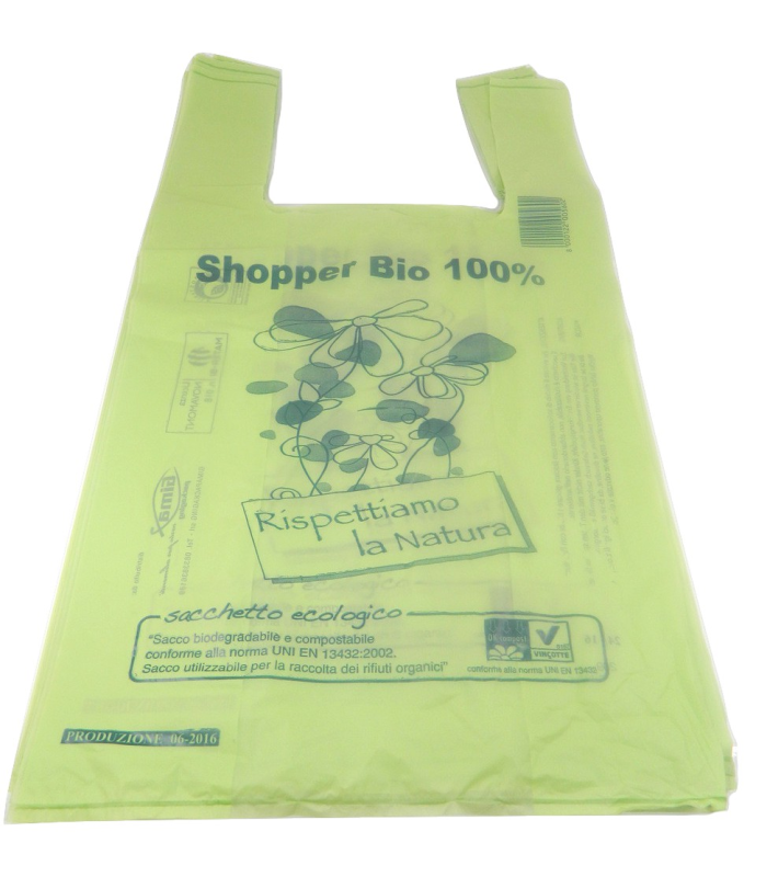 Buste shoppers mater-bi 100% biodegradabili e compostabili per pescheria