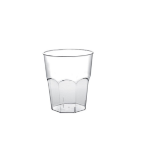 Clear disposable octagonal plastic shot glass