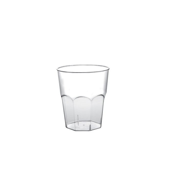 Bicchierino ottagonale trasparente in plastica per degustazione