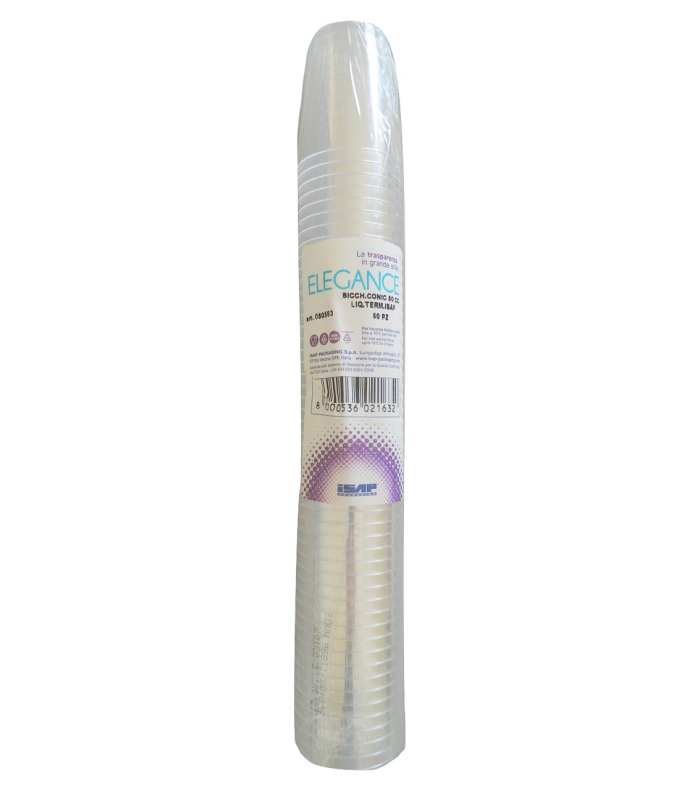Bicchierino conico trasparente in plastica per degustazione